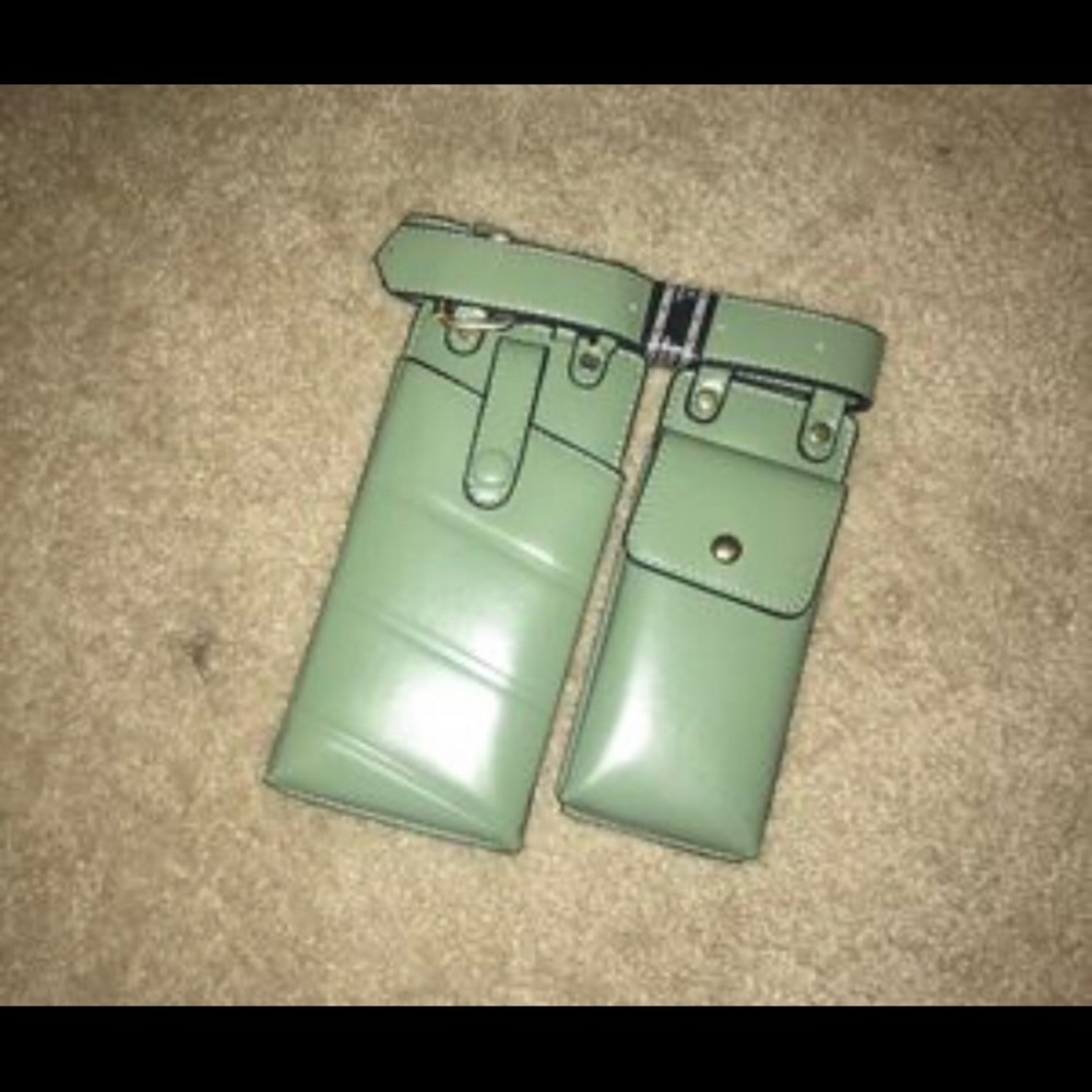 Green 2 pocket fanny pack